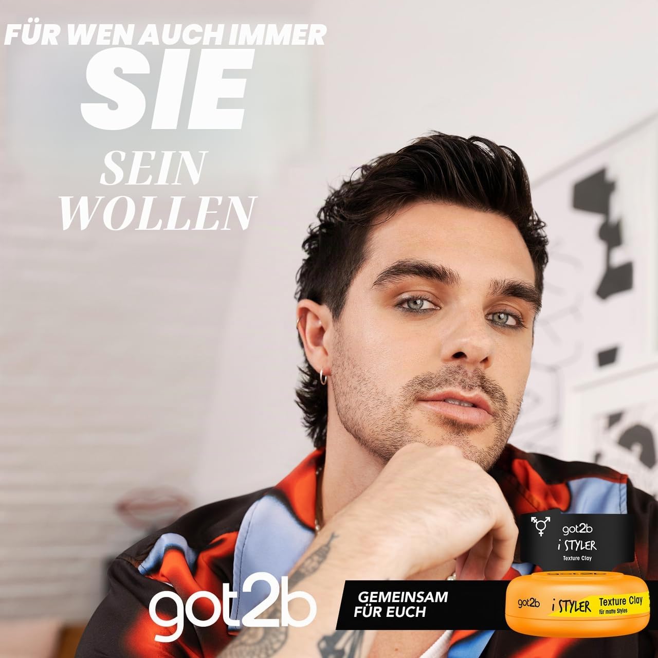 got2b Schwarzkopf iStyler Texture Clay Halt 4 (6x 75 ml), Haarcreme für Männer verleiht einen coolen Matt-Effekt, Haarpaste für einen texturierten, matt definierten Style