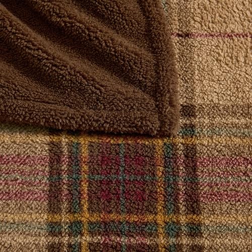 Image of Eddie Bauer - Oversized Throw Blanket 50x70, Reversible Plush Blanket for Couch or Bed, Holiday Room Decor (Holiday Plaid Red)