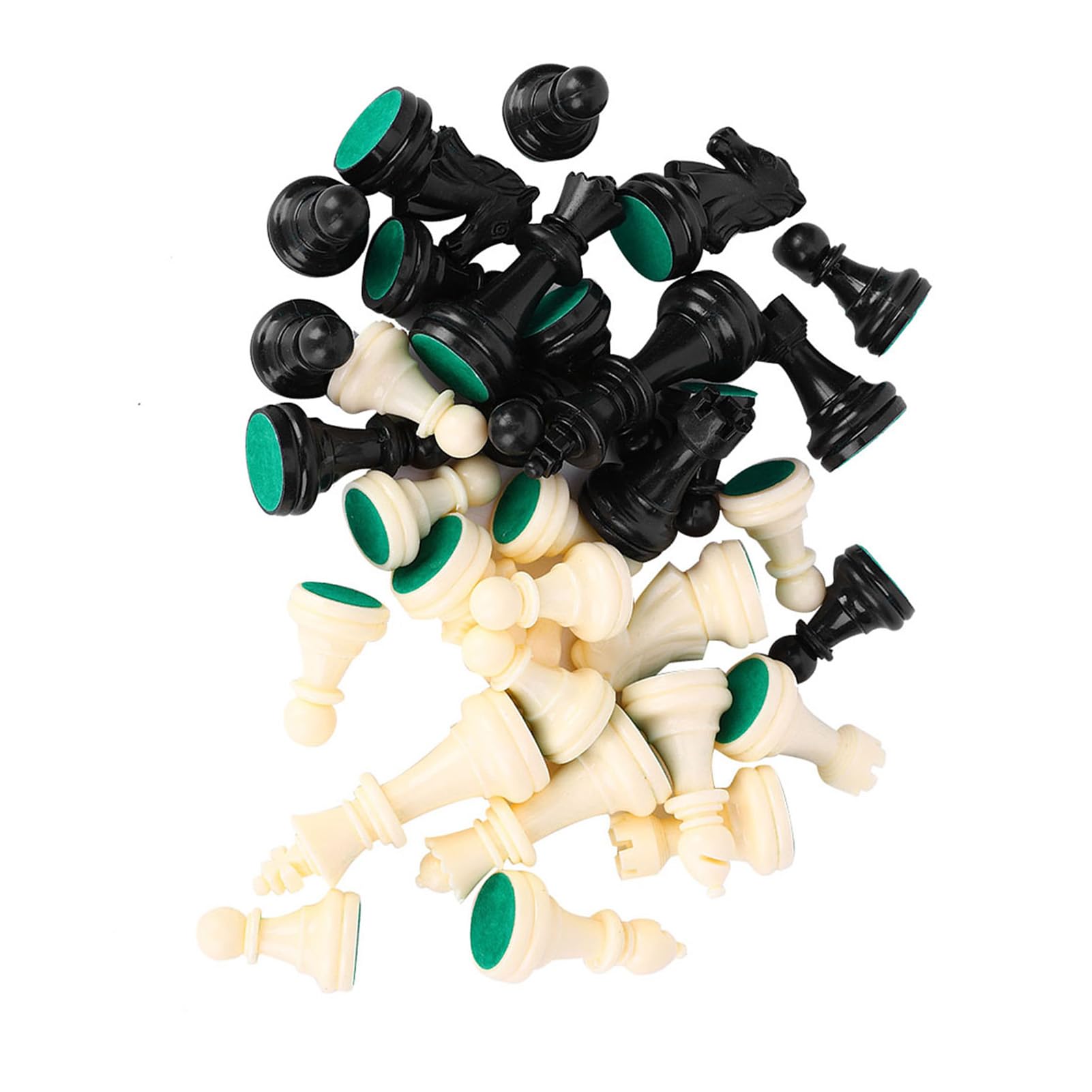 International Chess Game Plastic Chessmen Set Black White (18.00/14.00/4.00cm)