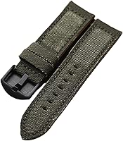 TREWFGH Handmade Canvas Laminated Leather Strap, Vintage 20 22 23 24MM Men's Watch Bracelet