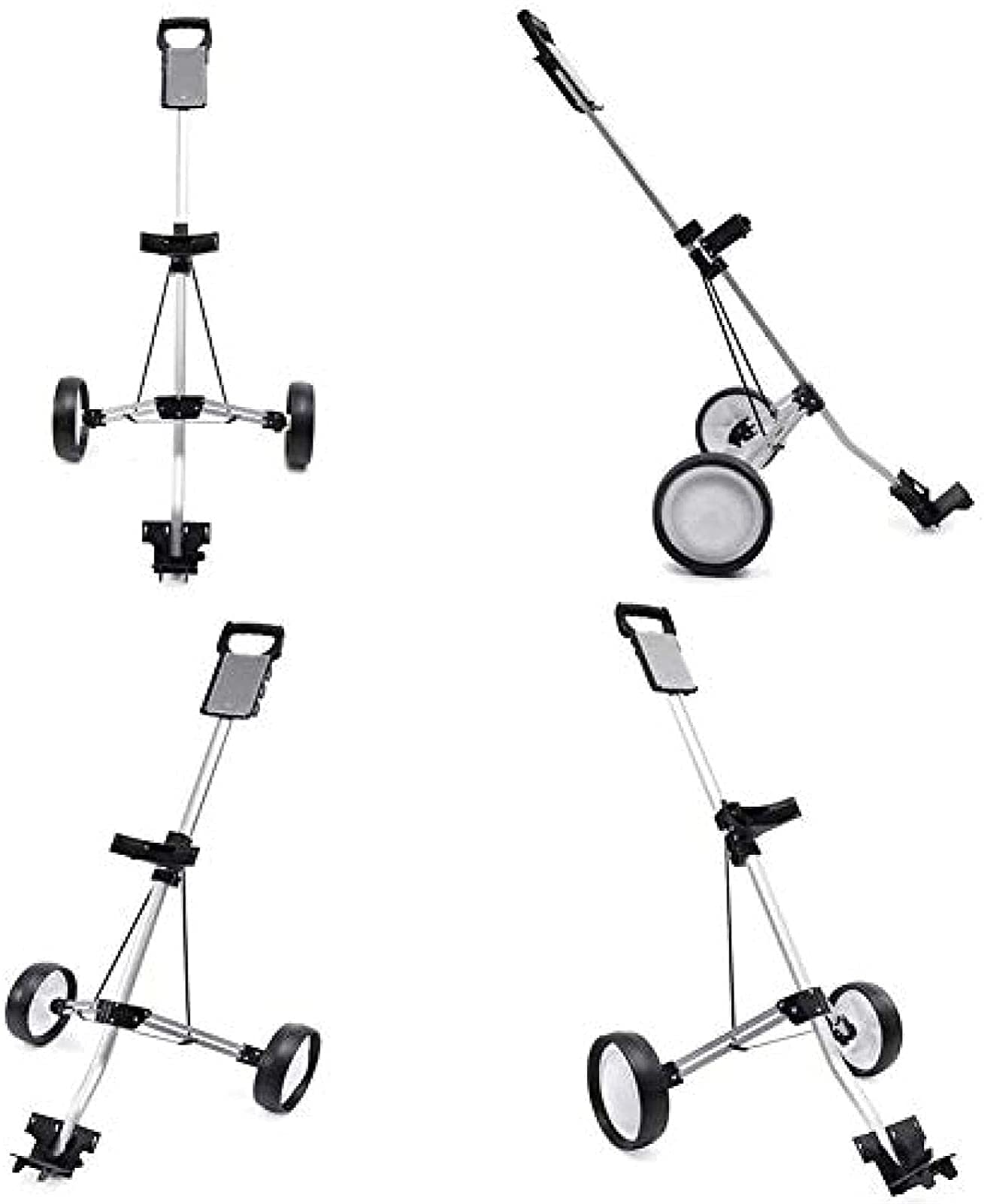 Golf Push Cart Carrelli da Golf Carrello da Golf Push Pull a 2 Ruote| Golf Pieghevole per Mazze da Golf e Golf Cart per Sport all'Aria Aperta