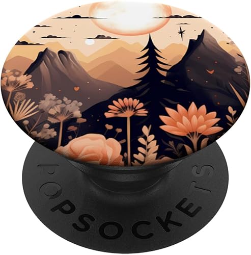 Flower Mountain - PopSockets con diseño de estilo bohemio y estético PopGrip intercambiable