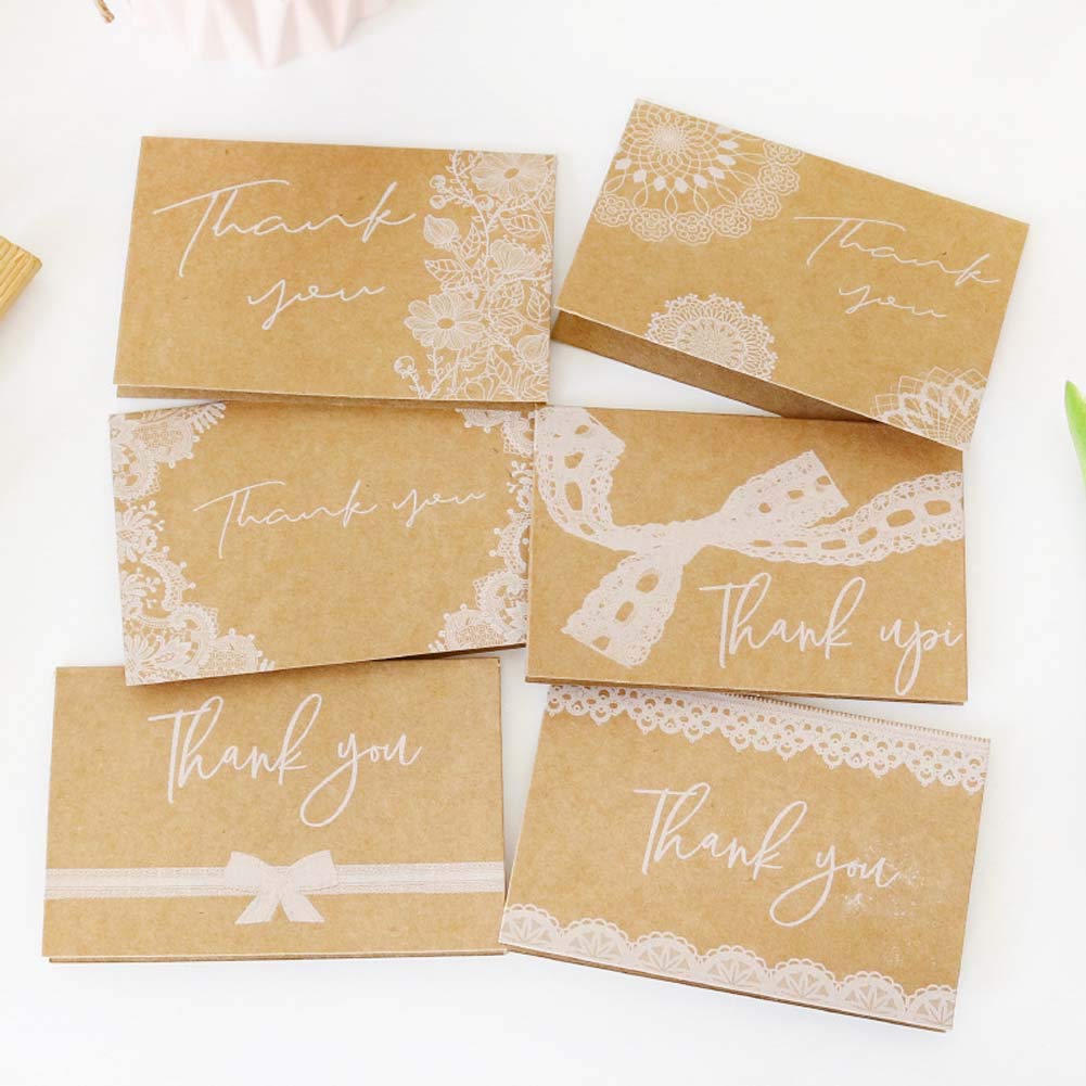 VANRA Confezione Da 60 Biglietti Di Ringraziamento Con Buste E Adesivi - 10x15 Cm, Interno Vuoto, Design Elegante Per Matrimoni, Lauree, Compleanni E Funerali
