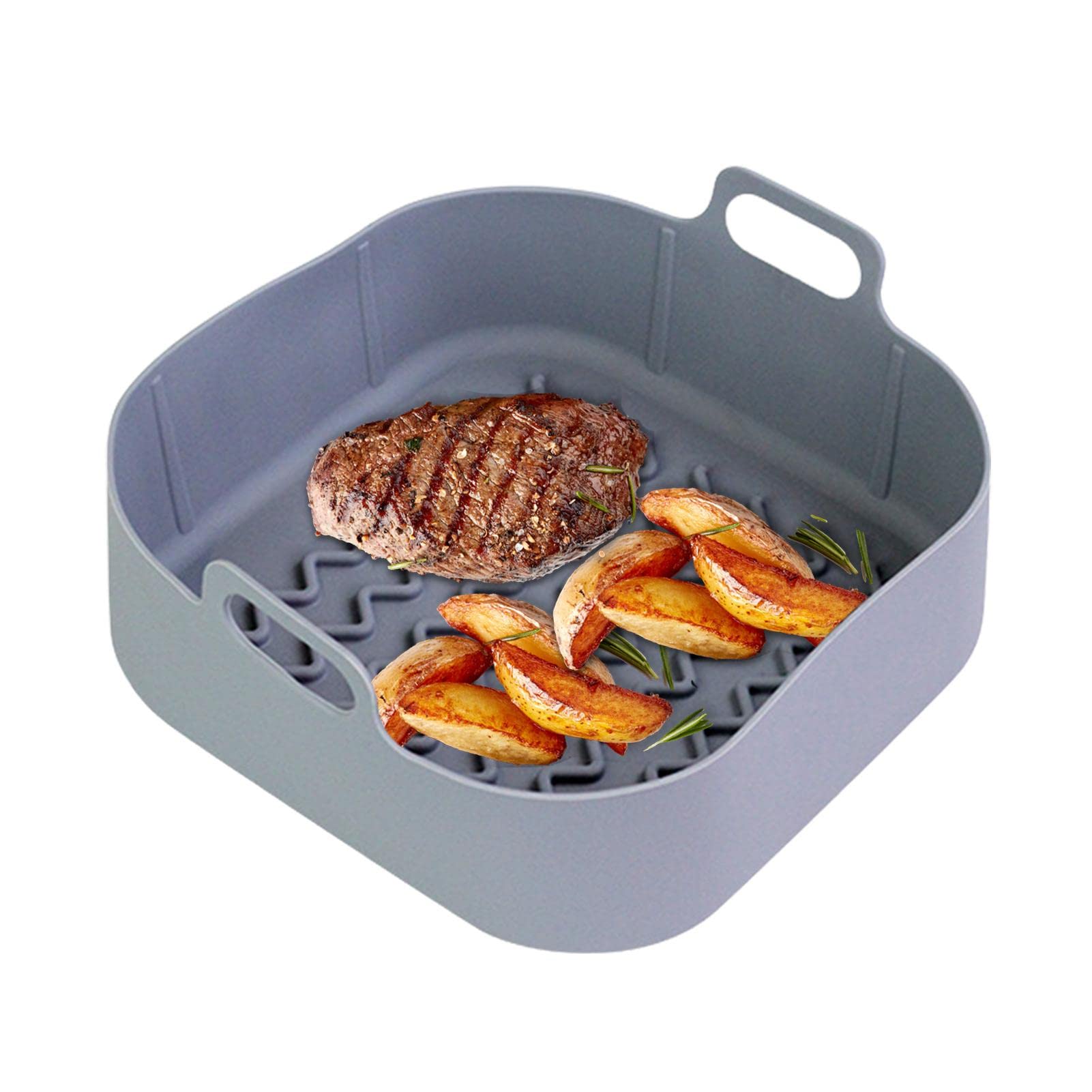 Silicone Basket for Air Fryer - Silicone Pot for Multifunctional Air Fryer,Reusable Air Fryer Basket, Silicone Bowl for Fryer Oven Accessories