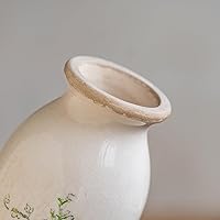 Vista 4 de Juego de 2 jarrones de cerámica, pequeños jarrones de flores vintage para centros de mesa rústicos de granja, boda, hogar, mesa, repisa, estante