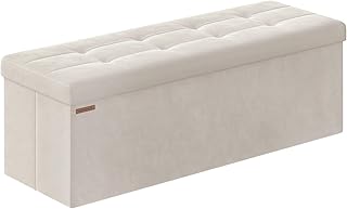 SONGMICS Mazie Collection - Storage Ottoman Bench, Foldable Foot Rest, 1...