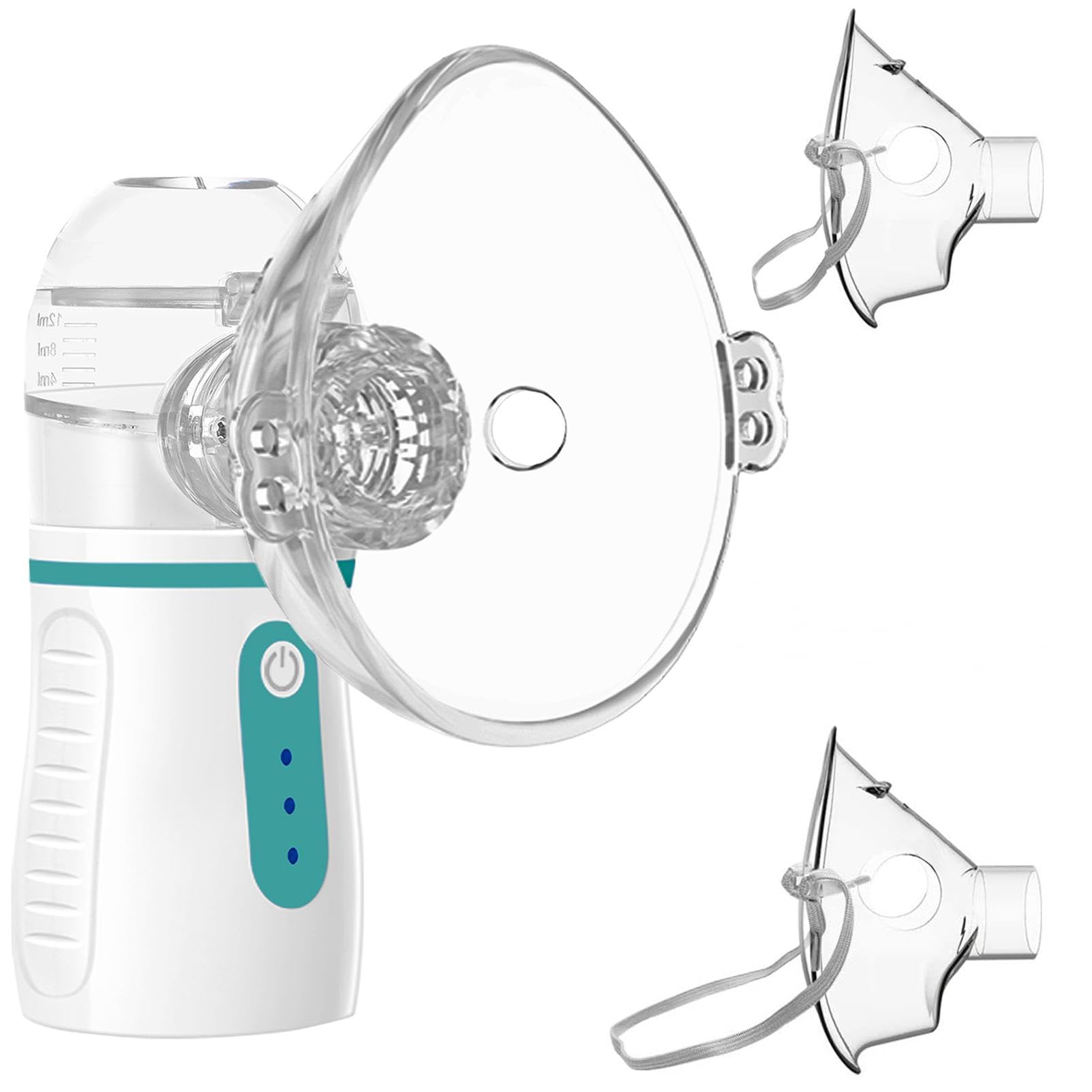 Portable Nebulizer with 3 Adjustable Speed, for Adults and Kids, Handheld Nebulizer for Breathing Issues, with Automatic-Cleaning, Laser Ultrafine Mesh Making, Effective for Home use