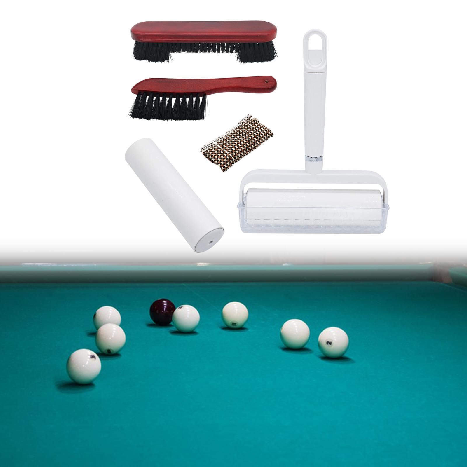 Menolana Pool Table Brush Set with Sticky Roller Professional Versatile Cleaning Pool Table Accessories for Game Household Practice