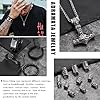 ADRAMATA Viking Necklace for Men Viking Bracelets Set Thors Hammer Pendant Necklace Viking Beard Hair Beads Braided Leather Bracelets for Men Bracelets Viking Jewellery Gifts #3