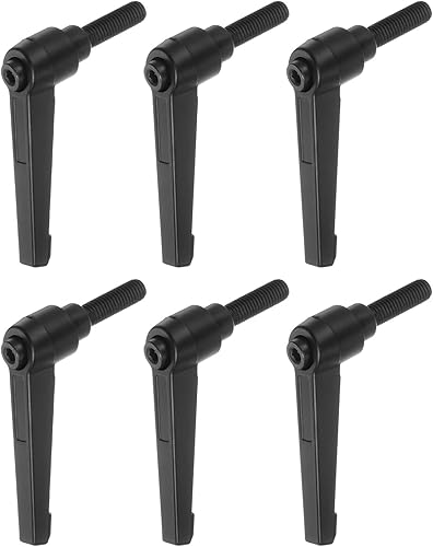 HARFINGTON 6 manijas de palanca de sujeción ajustables M8 x 0.787 in roscas macho perillas de tornillo giratorio de bloqueo de trinquete de