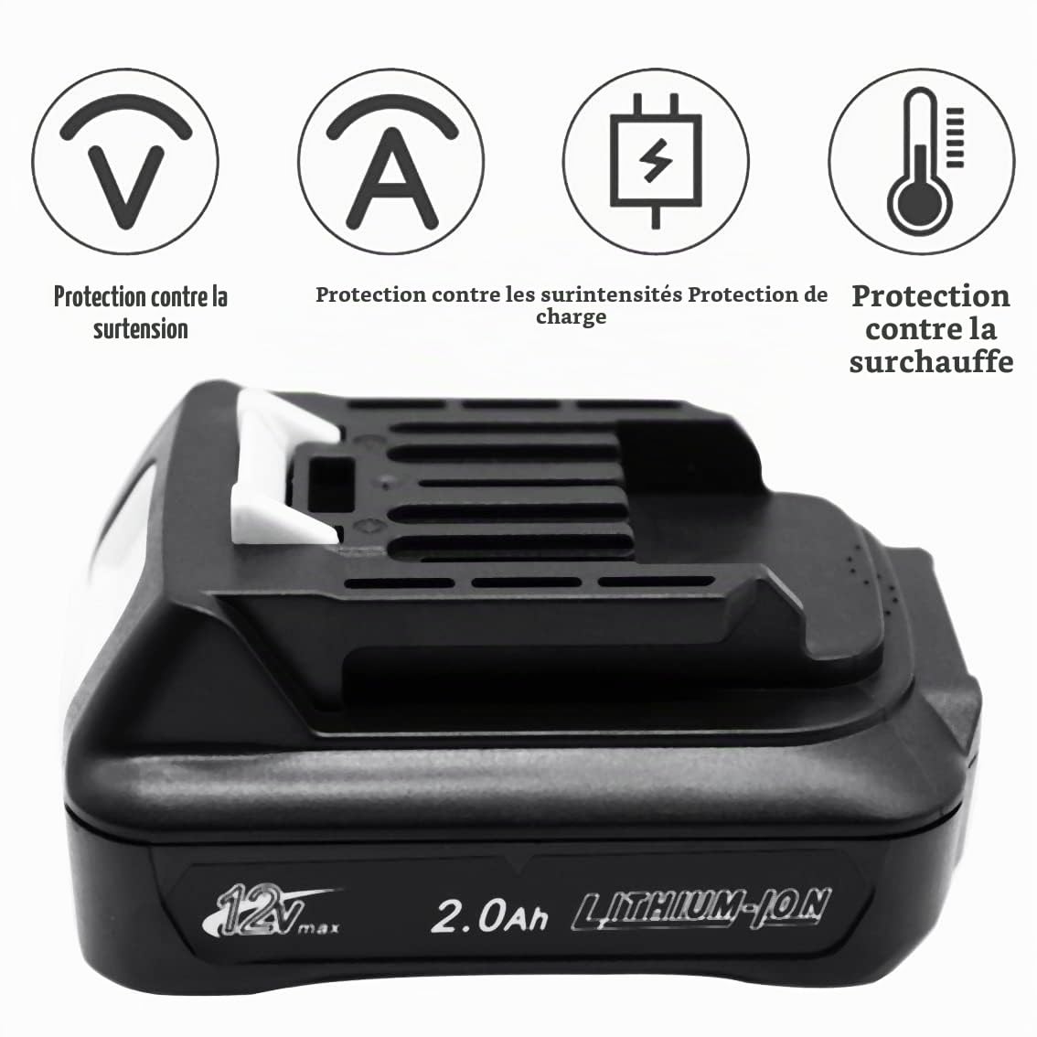 2X 12V 2000mAh BL1021B Batterie avec Chargeur DC10WD