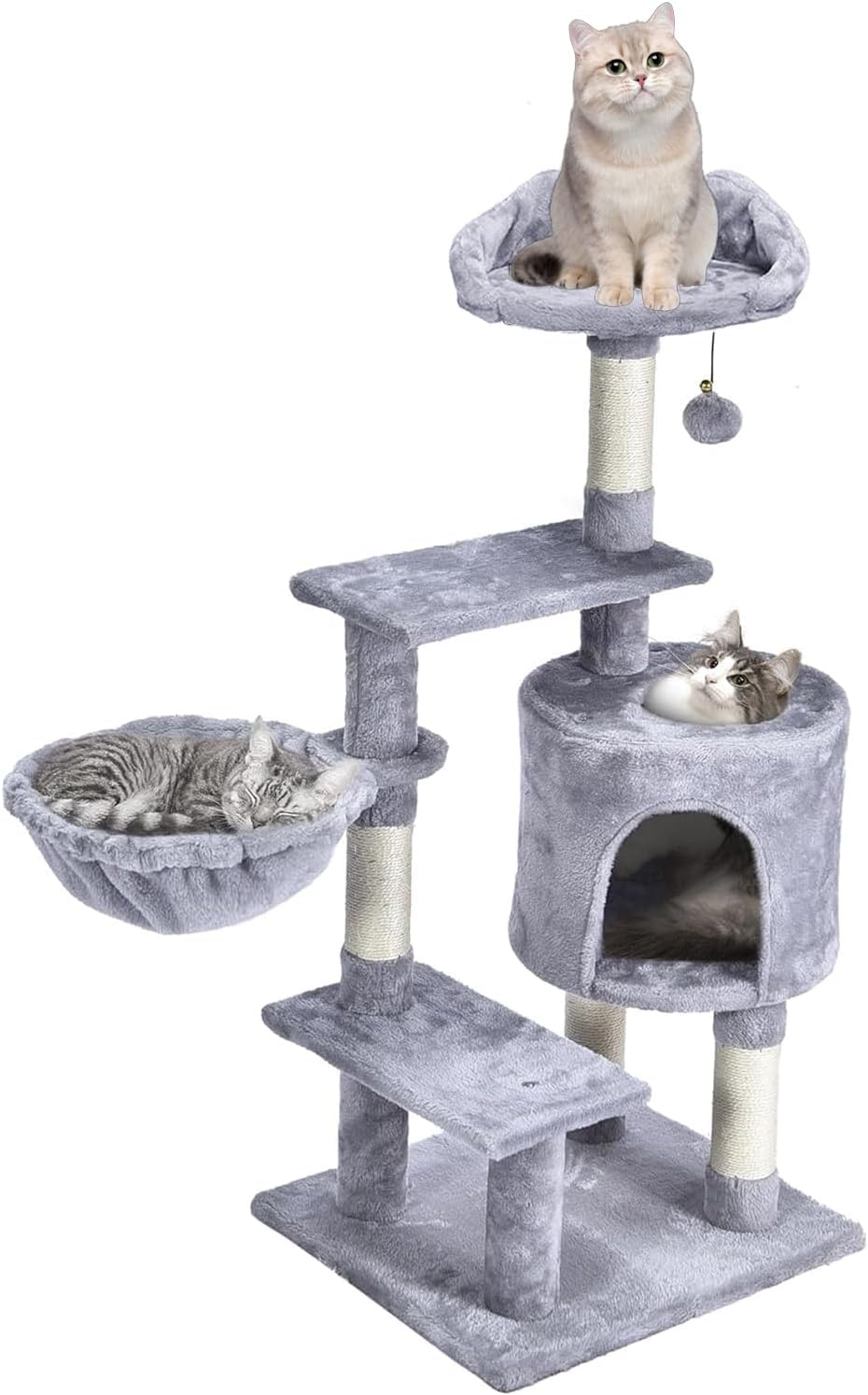 Amazon | キャットタワー、室内飼いの猫用、多層式の可愛いキャット