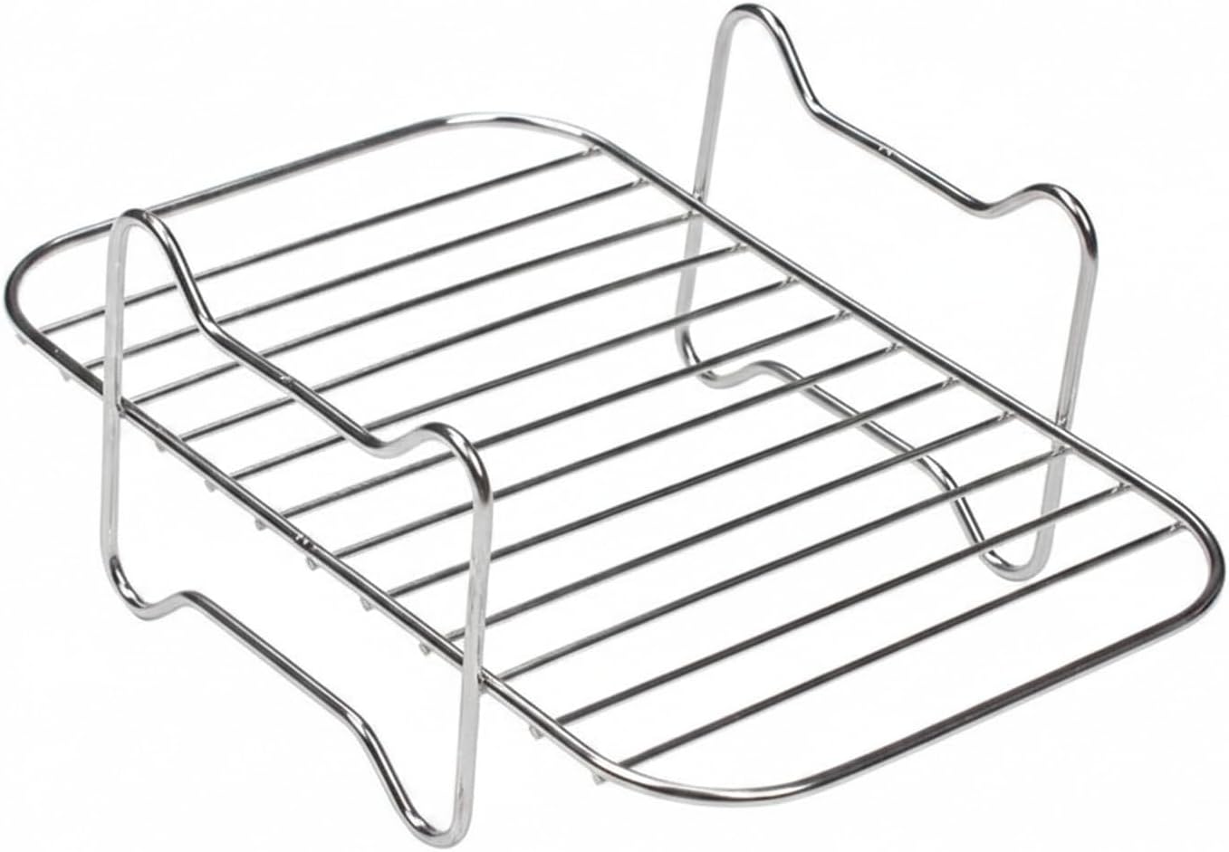 Easy-Install Stainless Steel Air Fryer Rack, Stackable Multi-Layer Grill Insert for Faster Cooking (1 PC)