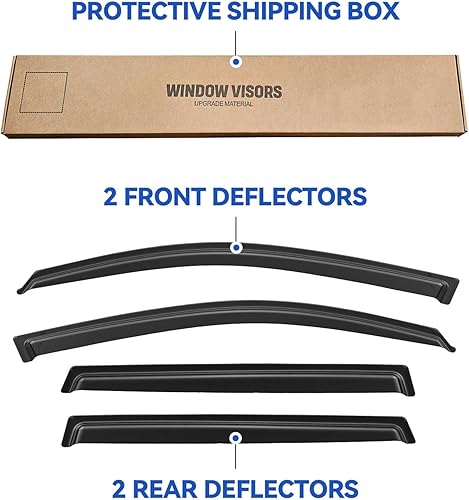 Miniatura 876 de Visores protectores de lluvia para ventana, deflectores de viento de canal exterior