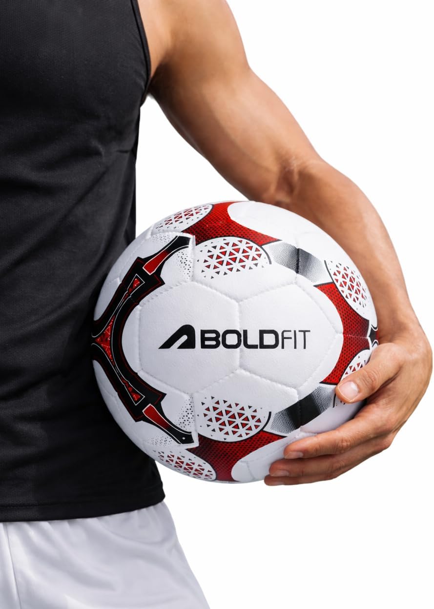 Boldfit Blaze Football Practise Foot Ball Training Match Football Size 5 Original for All Ages Group Rubber Moulded Standard Sports Foot Ball for Ground, Grass, Turf