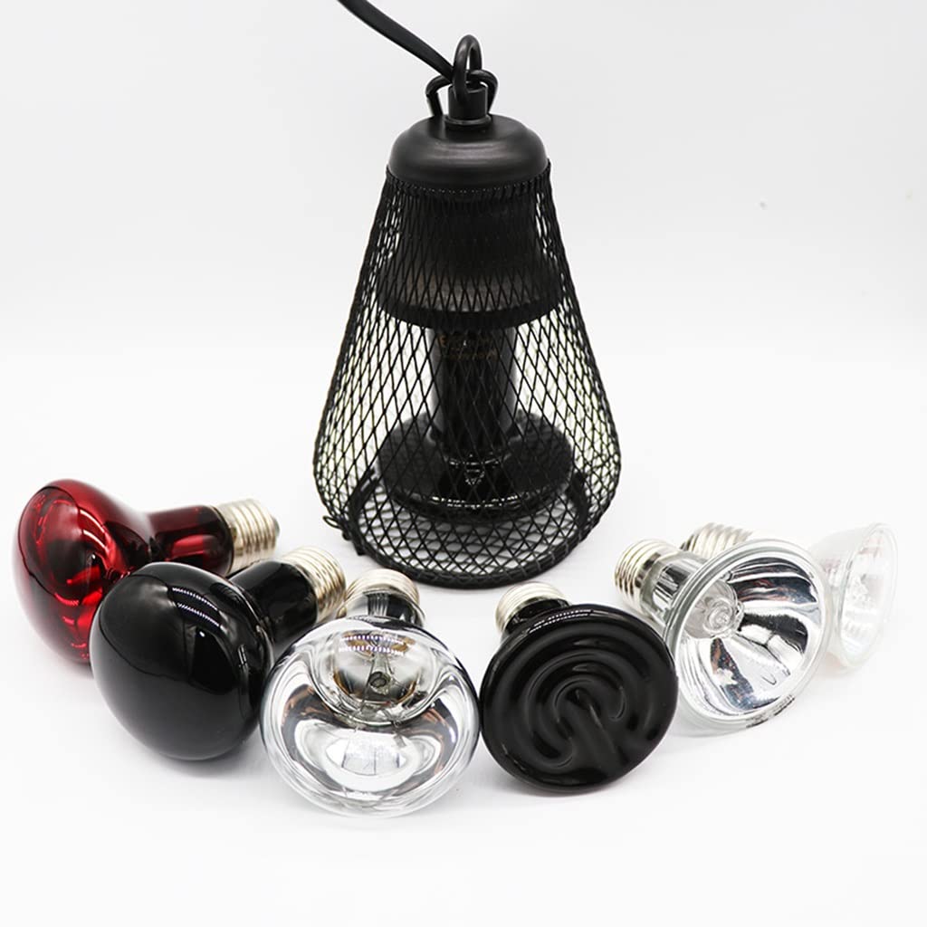 Luce Riscaldante per Tartarughe Rettili, Protezione del Riscaldatore UVA UVB, Copertura in Rete per Lampada Termica in Ceramica per Anfibio, Uccello, Design del Gancio (Color : 2pcs)