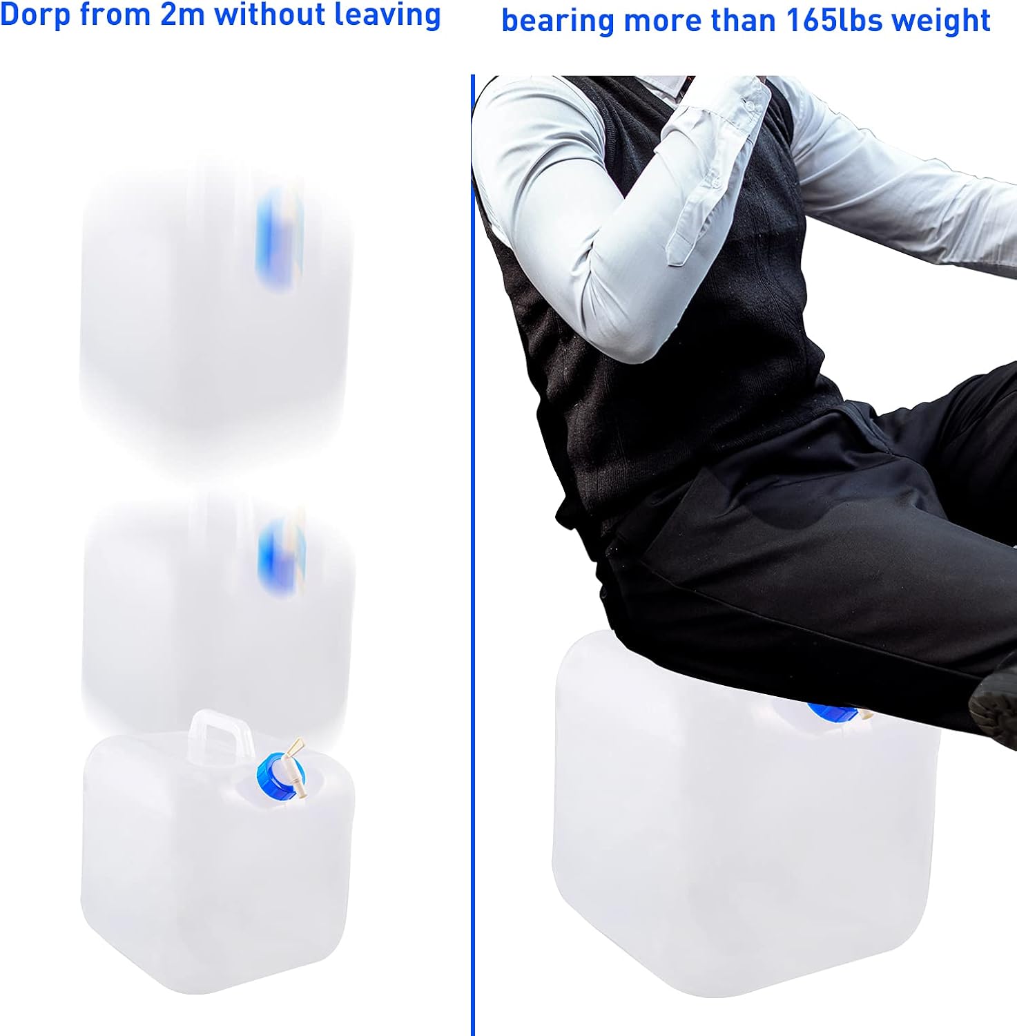 2 Piece Water Storage Bag Set Collapsible Water Container with 5.3 Gallons Camping Water Storage Carrier Jug of Water Storage Water Canteen for Outdoor Hiking and Emerge : Sports & Outdoors