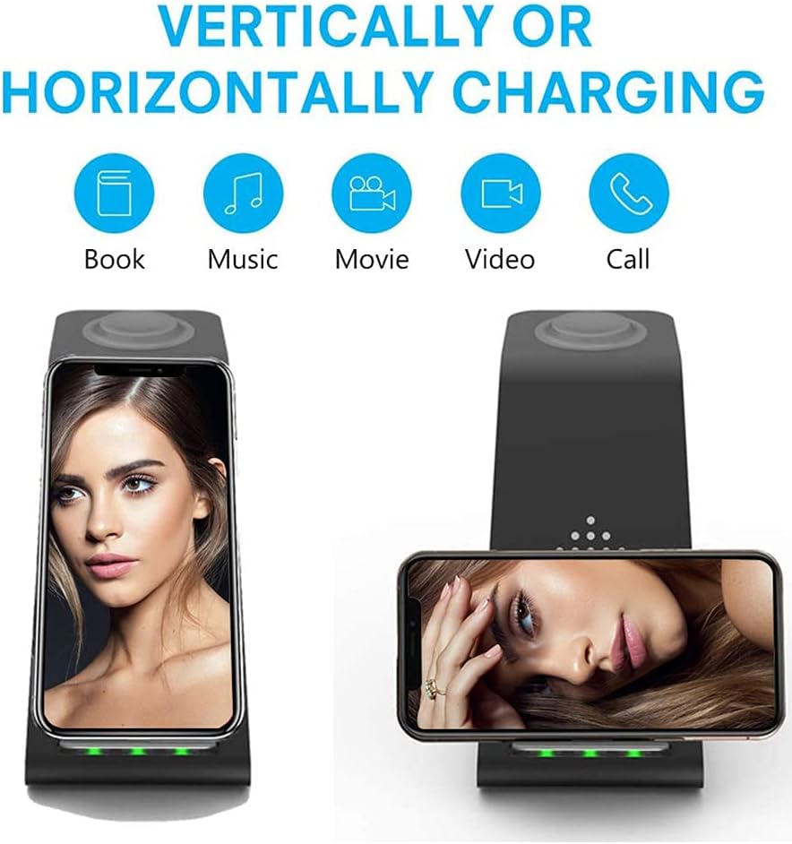 Wireless Charger, 3 in 1 Qi Standard Fast Wireless Charging Station Charger Stand Dock for iPhone 13/13 Pro/13 Pro Max/12/12 Pro/12 Pro Max/11/X/8,Apple Watch Series SE/6/5/4/3/2,AirPods 2/Pro : Cell Phones & Accessories