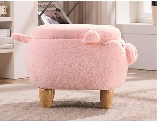 Miniatura 5 de Home 2 Office Taburete otomano de almacenamiento de cerdos para dormitorio, sala de juegos o decoración de guardería, otomana suave en forma de
