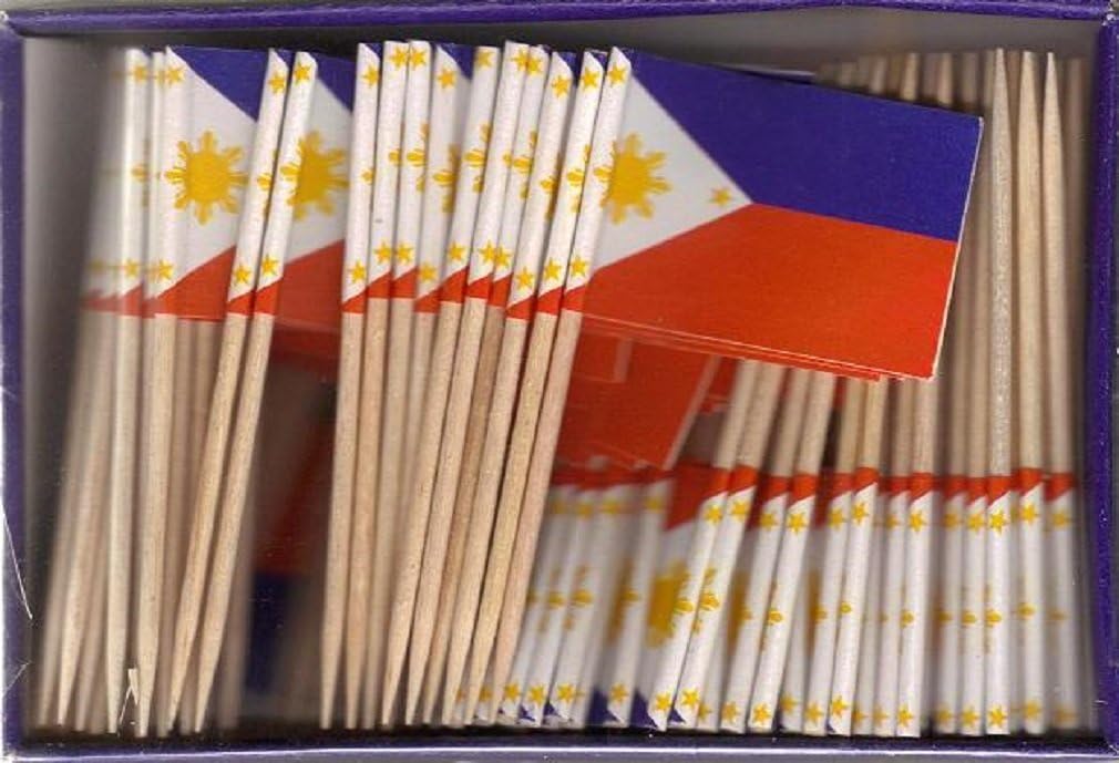 25 Box Wholesale Lot of Philippines Toothpick Flags, 2500 Small Mini Filipino Flag Cupcake Toothpicks or Cocktail Picks