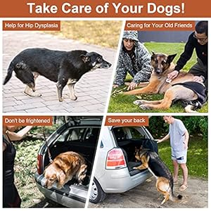 Dog car ramp upgraded 5 steps dog stairs for medium and large dogs portable folding pet ramp aluminum telescoping dog steps for cars trucks non slip lightweight car dog ladder  urban country home decor