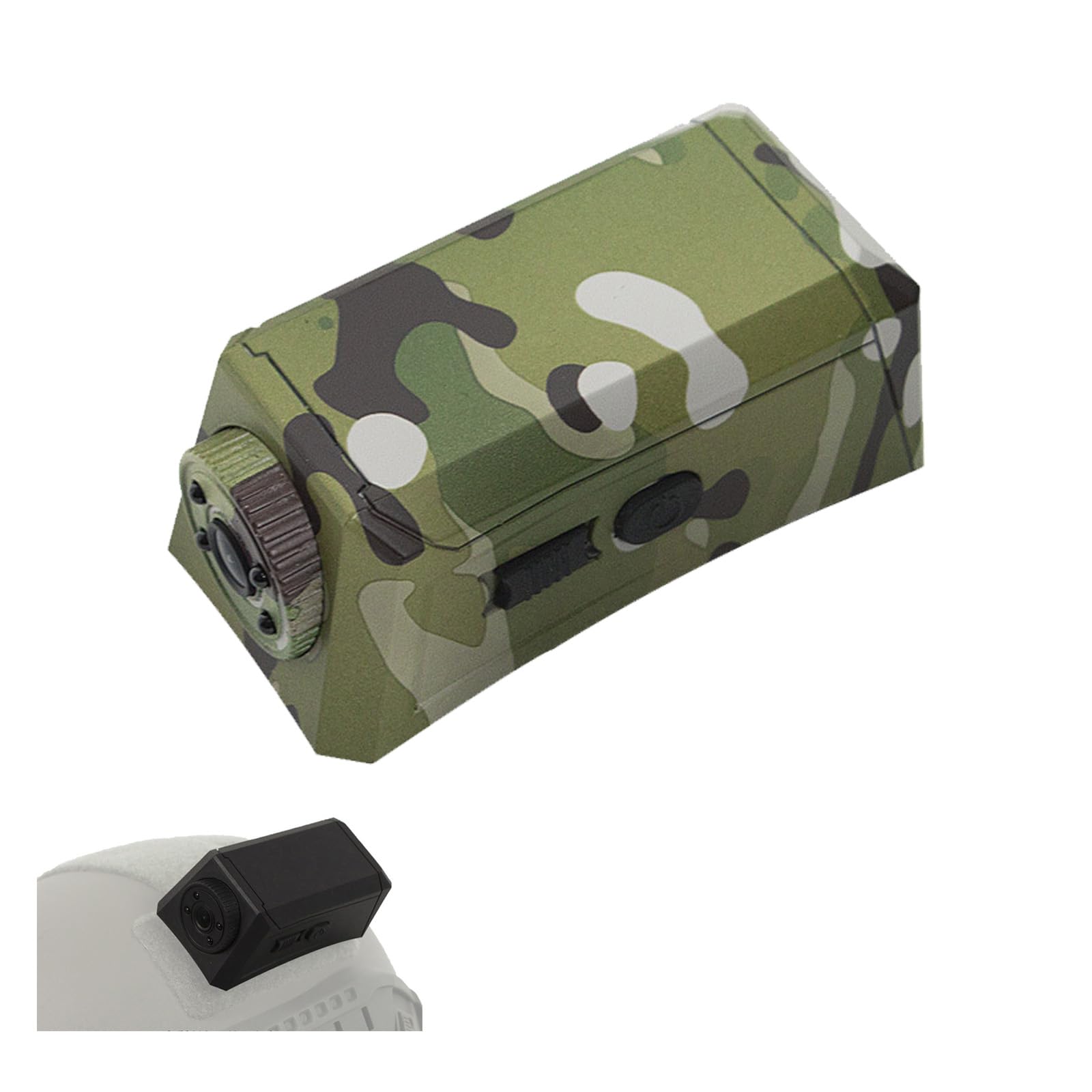 Helmet Camera, Tactical Helmet Camera, 1080P Night Vision Rotatable Camera, Durable Waterproof Design, Suitable for Outdoor, Sports, Role-Playing Camera (Green Camouflage)