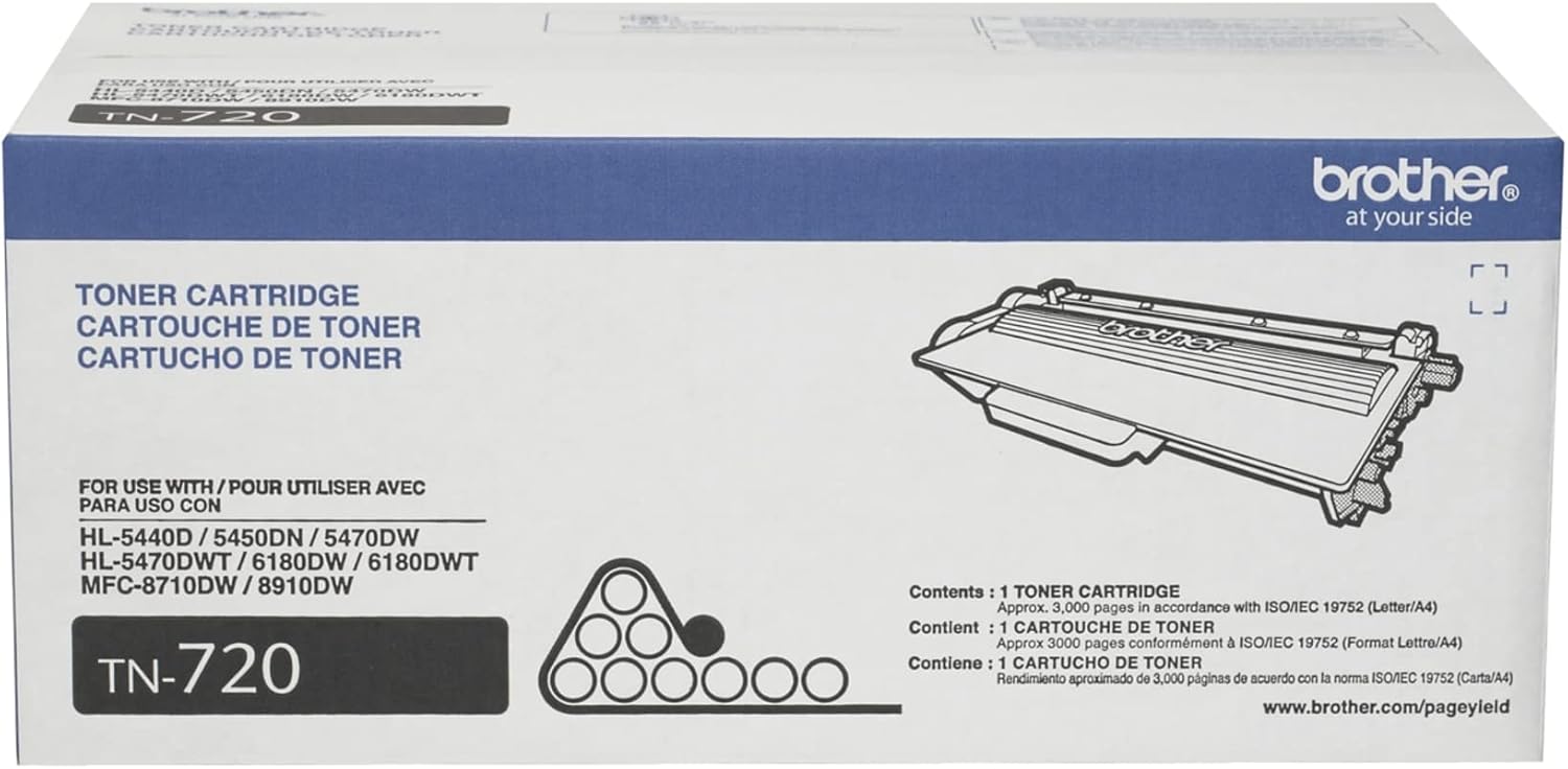 Brother Printer TN720 Toner Cartridge Black - Amazon product rated Grade A