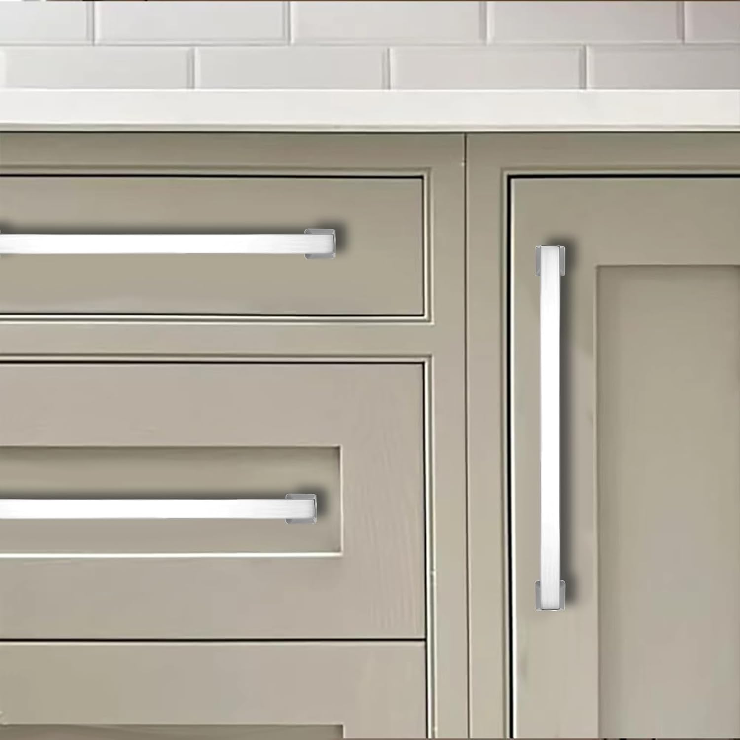 khtumeware 10 Pack 5inch(128mm) Hole Center Polished Chrome Cabinet Pulls Heavy-Duty Solid Cabinet Hardware Pulls for Kitchens, bathrooms and Dresser Handle