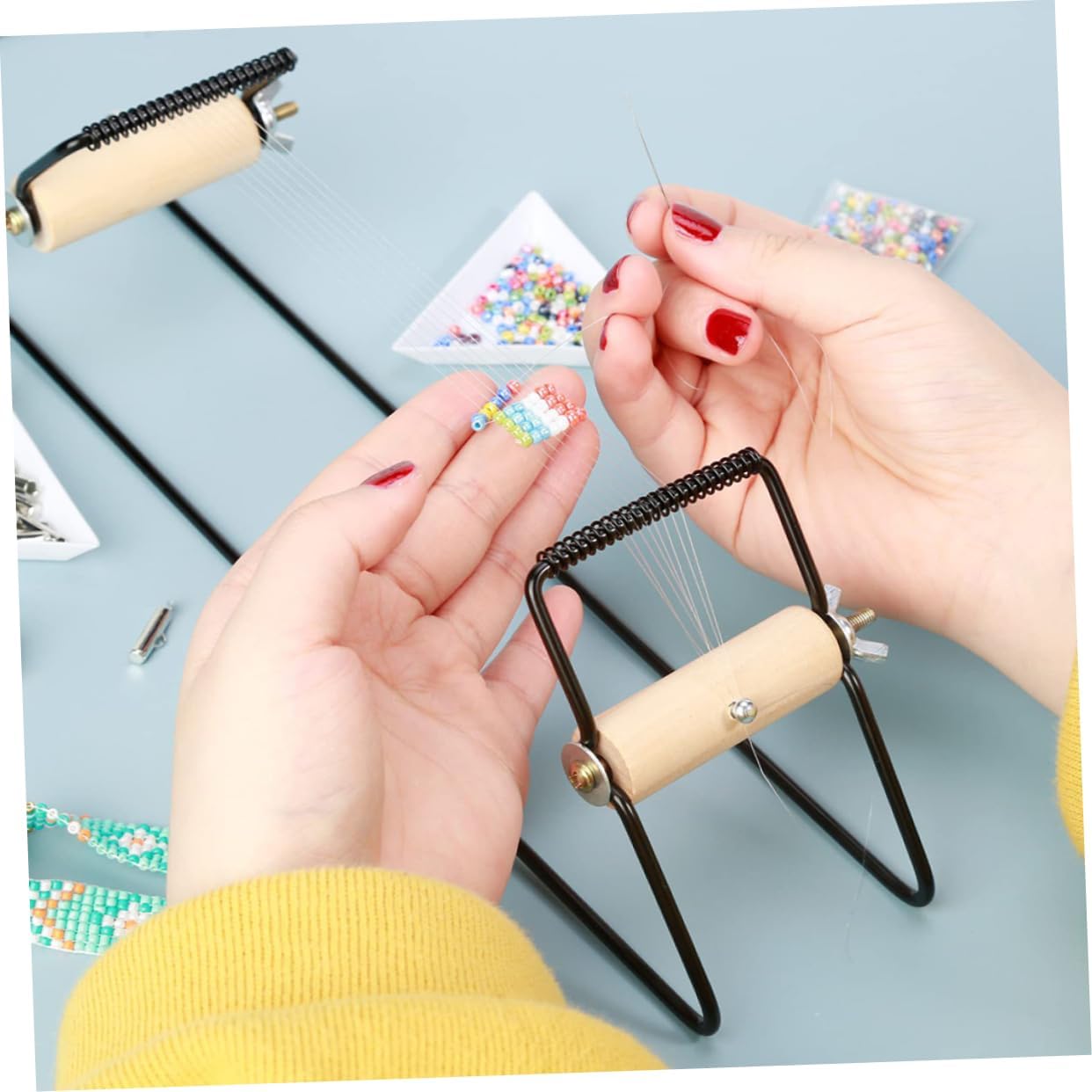 Metal Beading Loom for DIY Bracelet and Anklet Jewelry Making