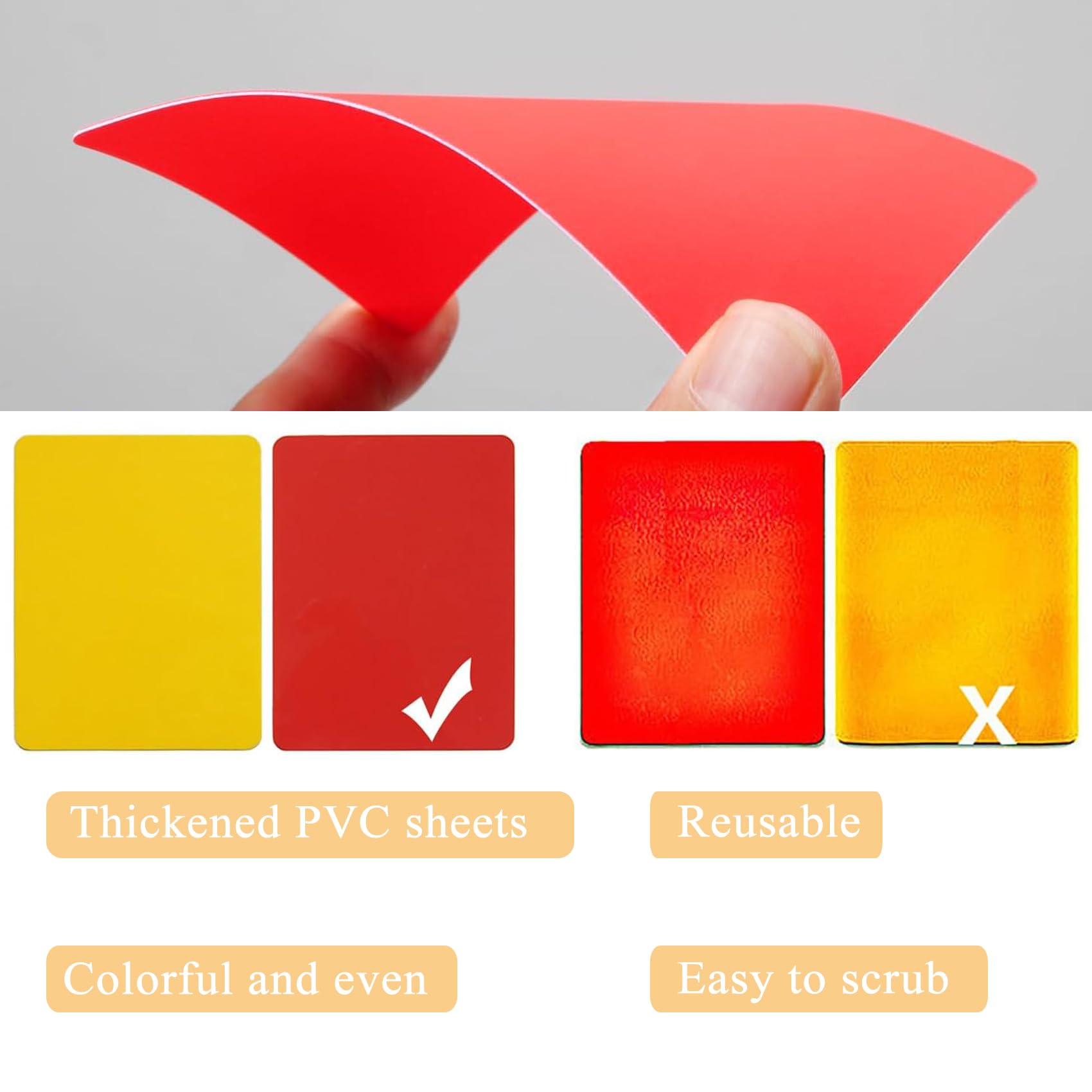 Tarjetas de árbitro para Fútbol Fútbol, PVC Tarjeta Roja y Tarjeta Amarilla, Tarjetas Amarillas Rojas, con Tarjetas Arbitro Futbol Rojo y Amarillo