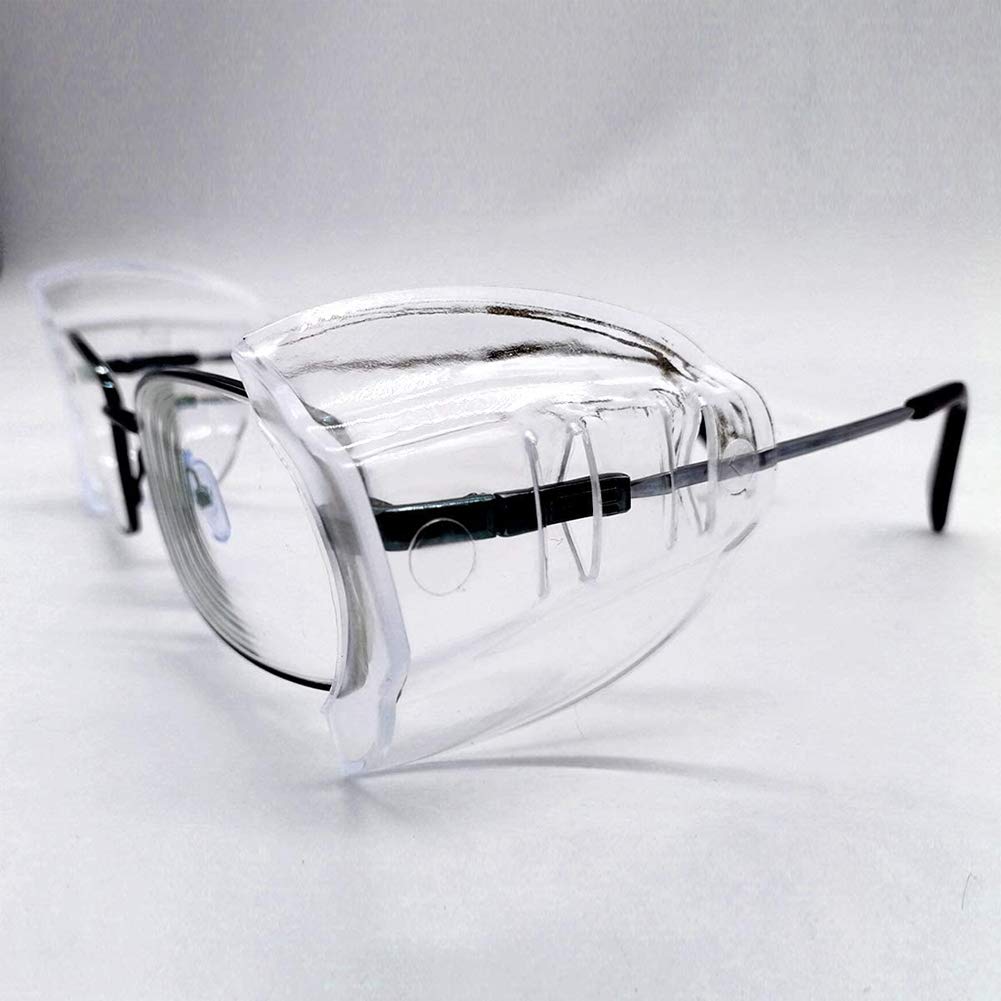 20 pares de protectores laterales para gafas de seguridad, grandes, protectores laterales transparentes, se adaptan a marcos de gafas medianos a grandes