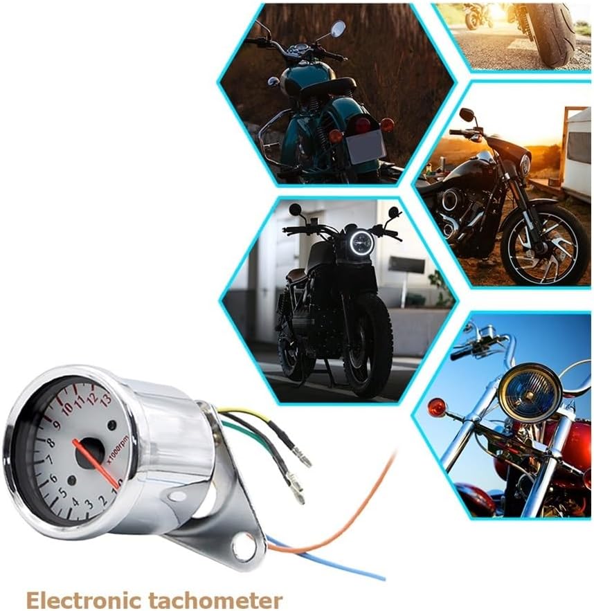 Motorbike Digital Tachometer Motorcycle Tachometer Motorcycle Tachometer 0-13000 Tach RPM Gauge Rev Counter Universal DC 12V