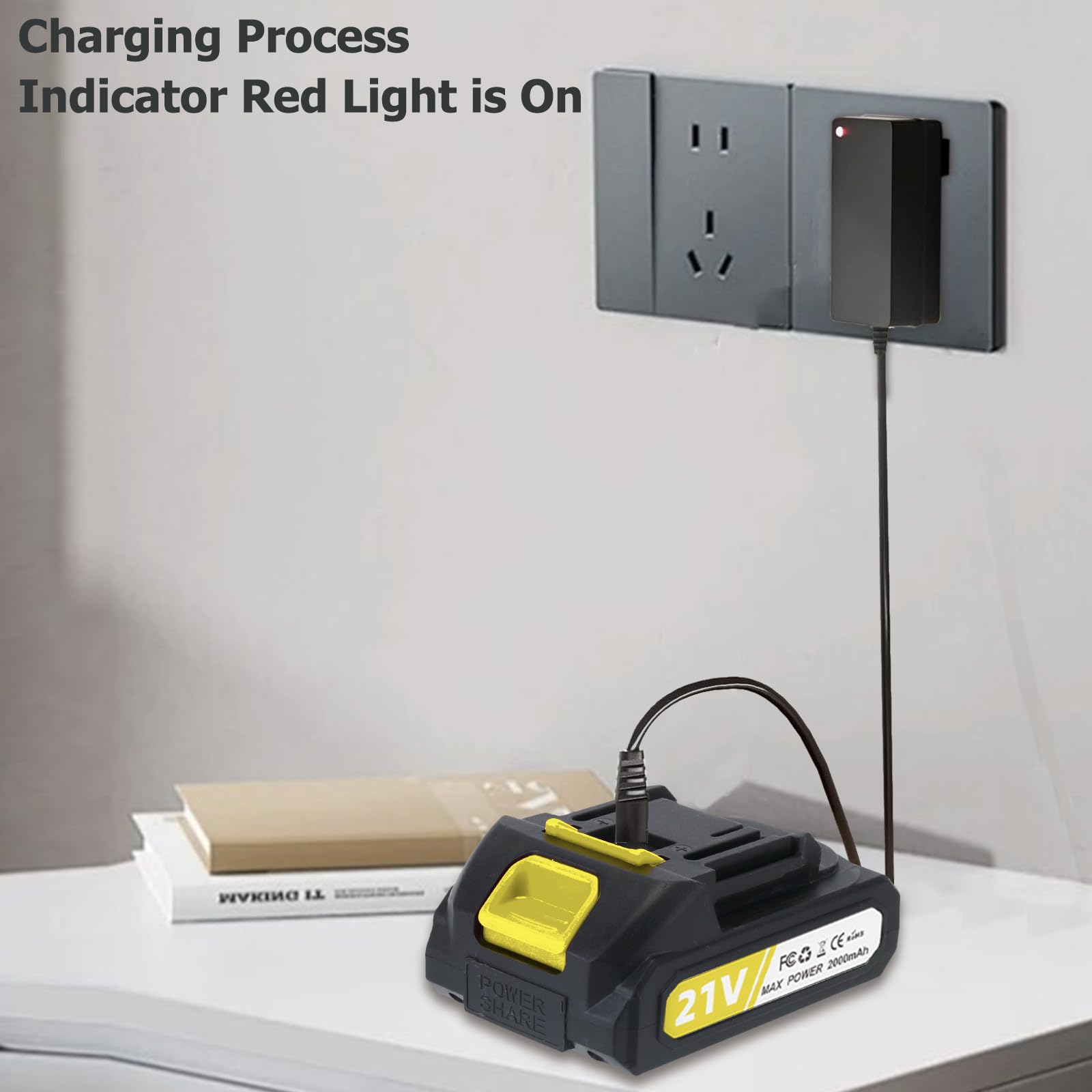 Batería de Reserva Recargable de 21V 2000 mAh para cortacéspedes sin Cable, cortacéspedes telescópicos, cortacéspedes eléctricos compatibles, minisierra eléctrica de Cadena