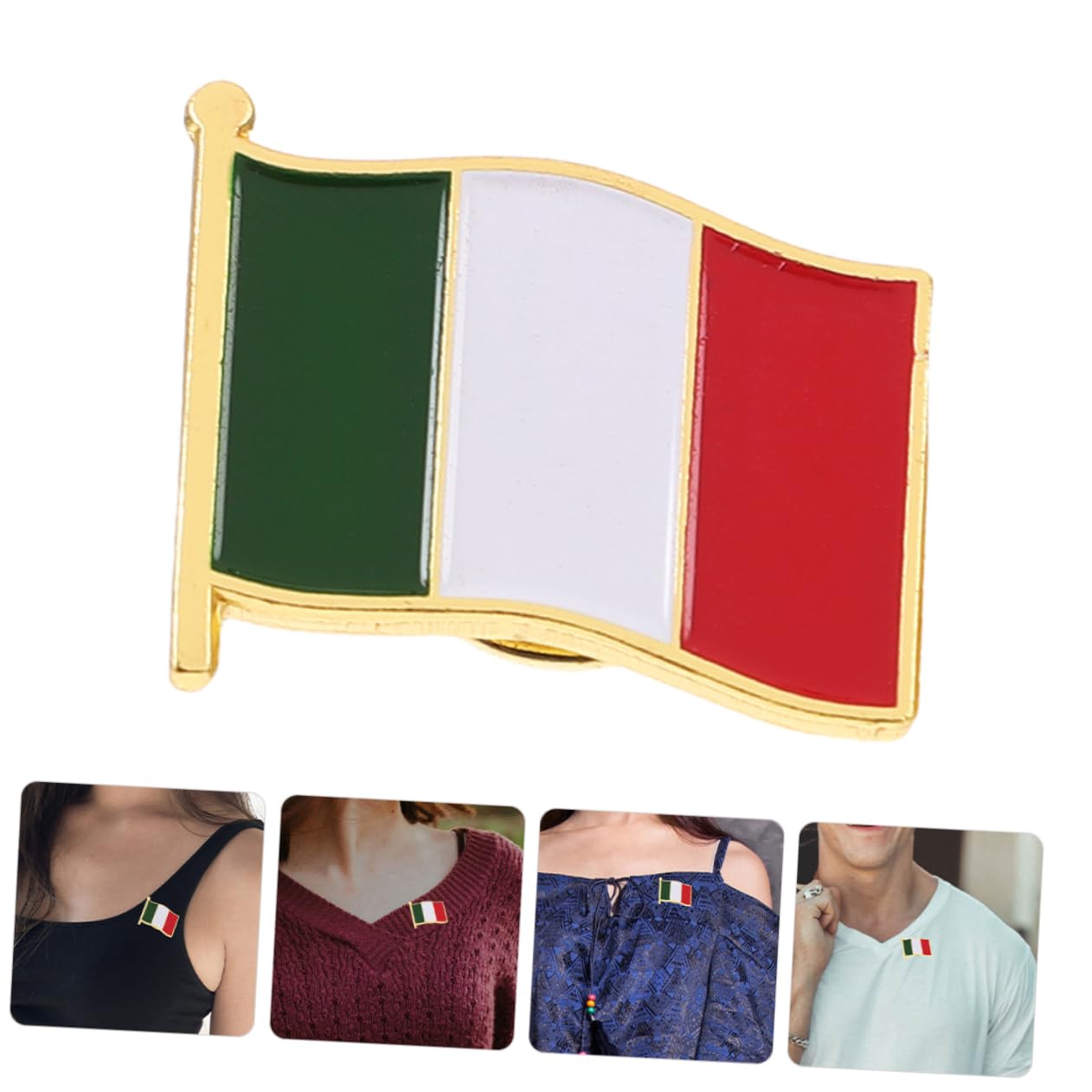 Brosche mit italienischer Flagge Italien-Flagge Italien-Abzeichen Italienische Flagge Anstecker Metall Anstecker Italienische Flagge Anstecknadel mit Flagge Anstecknadeln