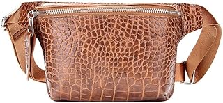 Ducomi Iva - Marsupio da Donna In Pelle - Pochette Completo di Tracolla - Borsello Porta Cellulare, Portamonete, Smartphone - Elegante Accessorio Ragazza (Light Brown)