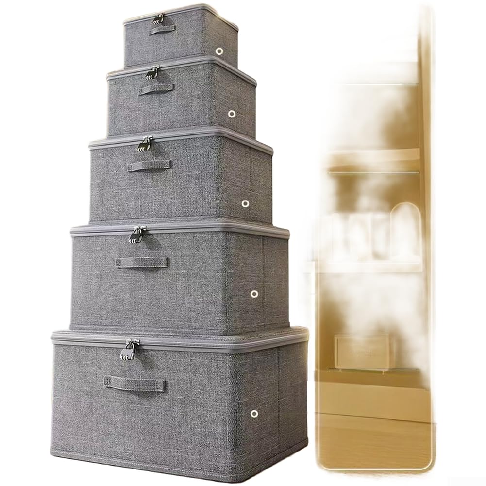 Malle de rangement en polypropylène rigide avec couvercle de protection vêtements D