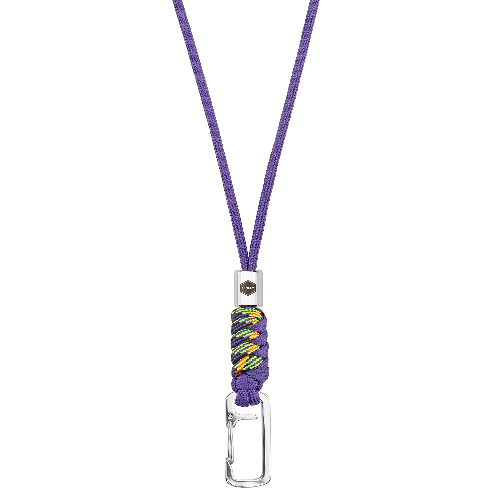 SENLLY Neck Lanyard Keychain for keys, Cell Phone, ID Badge Holder, Paracord Braided Design with Stainless Steel Hardware