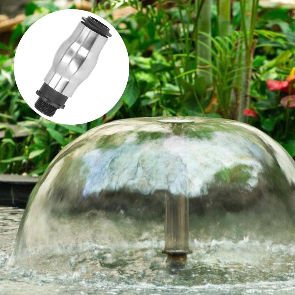 Brunnen-Sprühdüse aus Edelstahl mit G1-Außengewinde für Teich- und Seewasserspiele, 304 Metallschaum-Sprinkler, 15,2 cm Outdoor-Gartendekoration