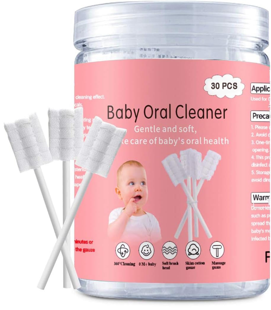 Style Keepers Baby Tongue Cleaner Gauze, Baby Toothbrush Disposable Oral Cleaner, Toddler Toothbrush for Tooth Mouth Gum Clean, Infant Toothbrush Oral Cleaning Stick, Baby Oral Cleaner Newborn, 30 Count-image-45