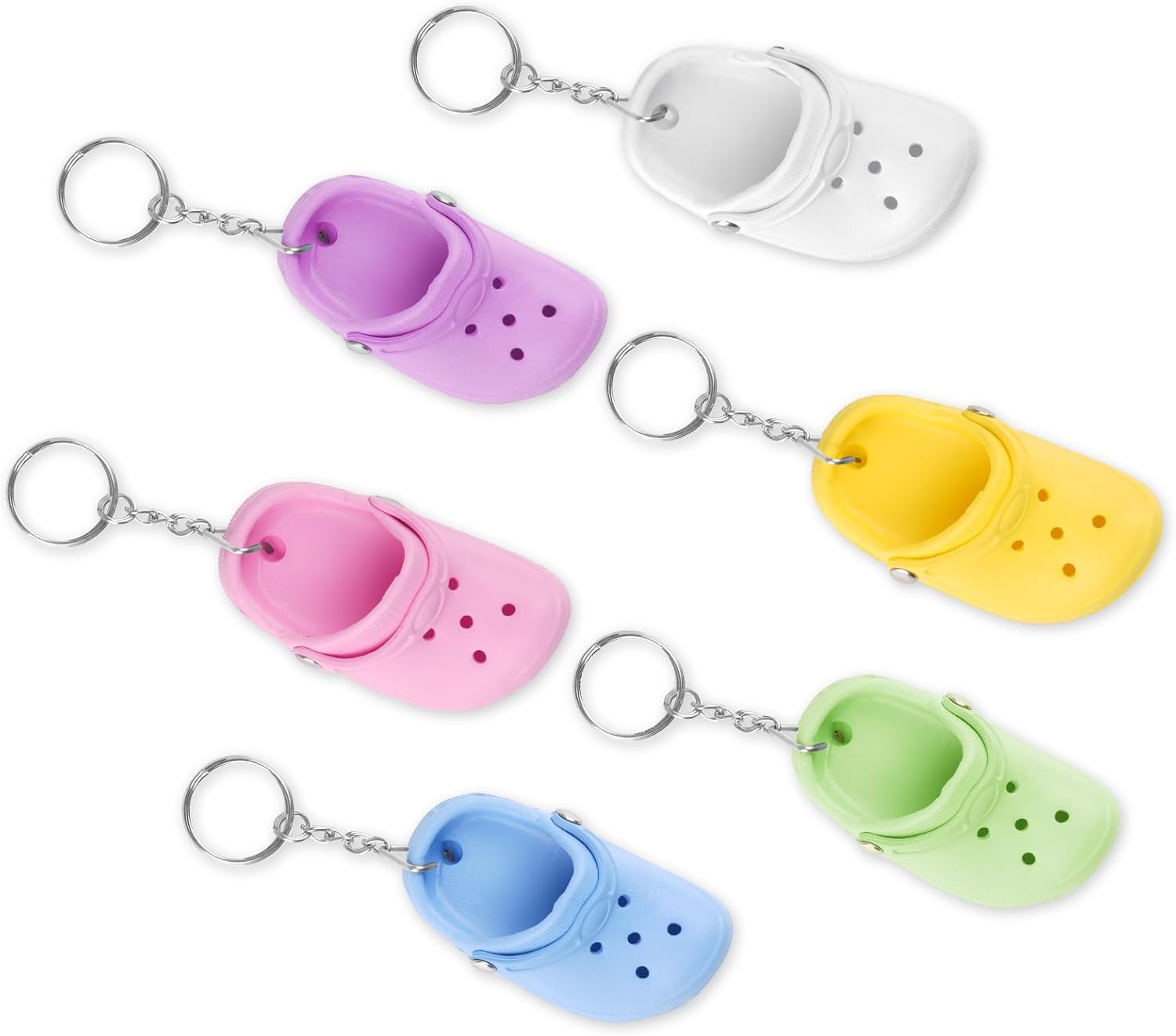 Vaktop Croc Keyring, 6pcs Mini Croc Shoe Keychain, Funny Slippers Keychains, Shoe Charms Keyring Bag Pendant Accessories for Girls Boys Adults Vaktop Croc Keyring, 6pcs Mini Croc Shoe Keychain, Funny Slippers Keychains, Shoe Charms Keyring Bag Pendant Accessories for Girls Boys Adults