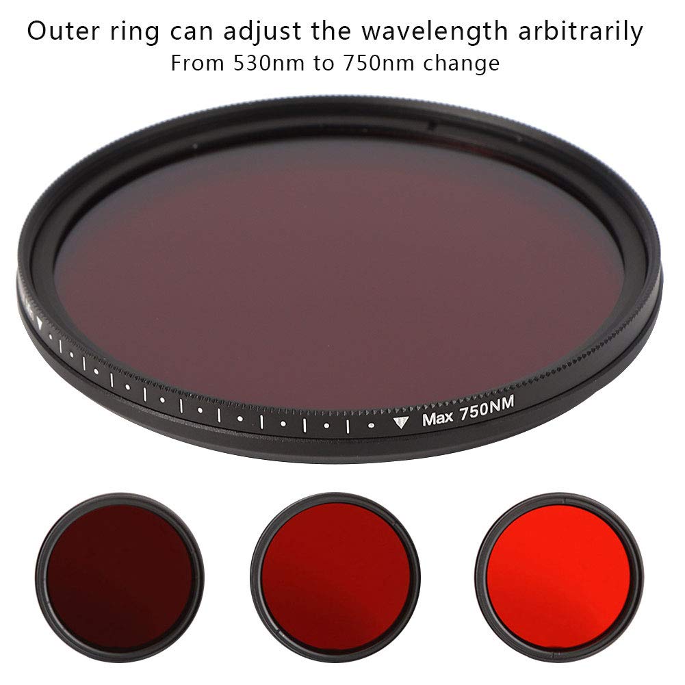 Filtr IR, Stop Aluminium i Szklany Filtr w Podczerwieni Czerwony Filtr z wysoką wydajnością dla Fotografii IR (67 mm)