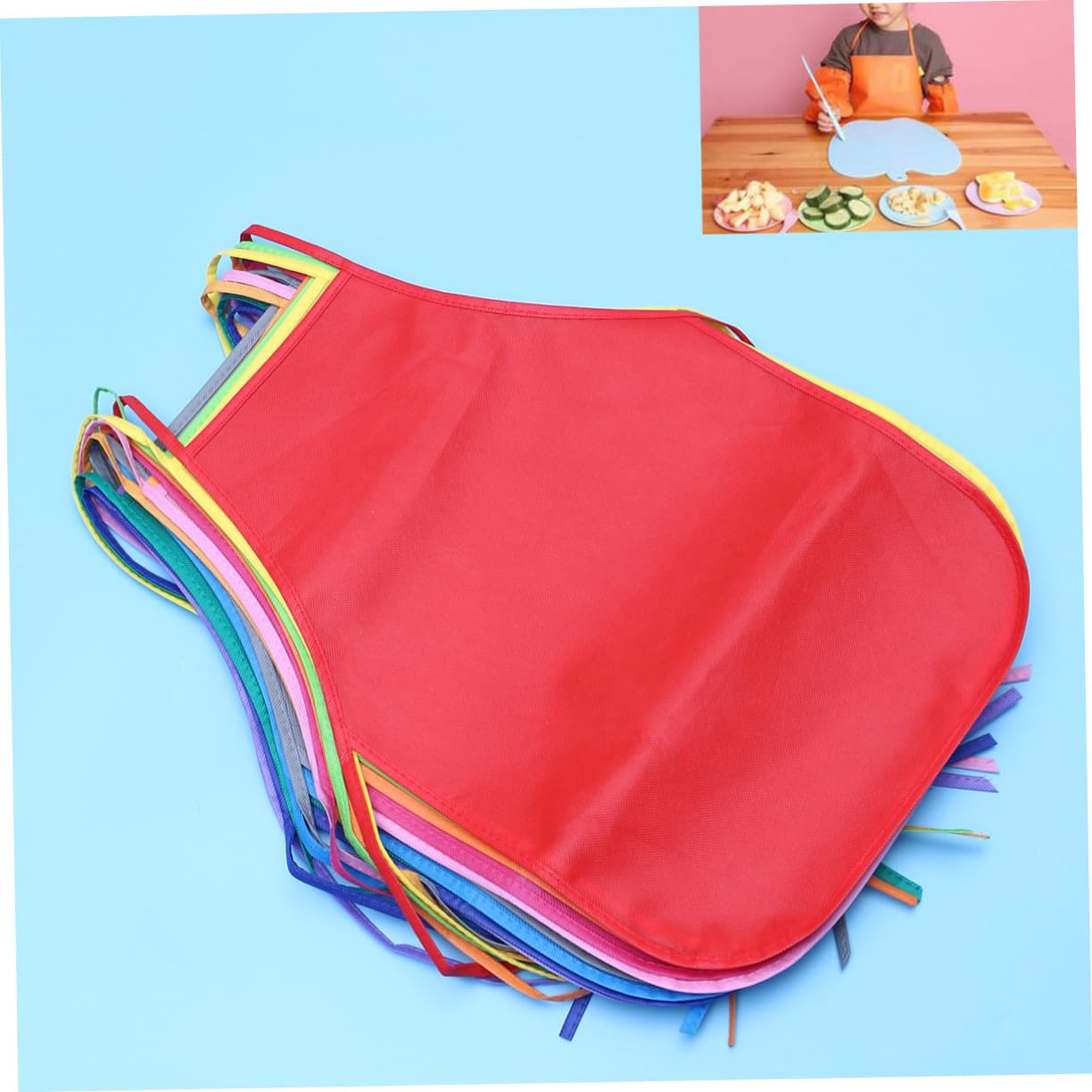 ibasenice Pièces Tablier De Chef Peinture Tablier Rouge De Peinture Pour Enfants Jeu De Simulation Dans Des Enfants Bavoirs Préscolaire Déguisement Jouer