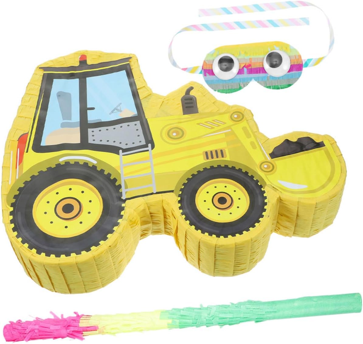 Garneck 1set Construction Truck for Birthday Parties Excavator Design with Blindfold and Stick Fun Party Supply for Boys and Girls Celebrations