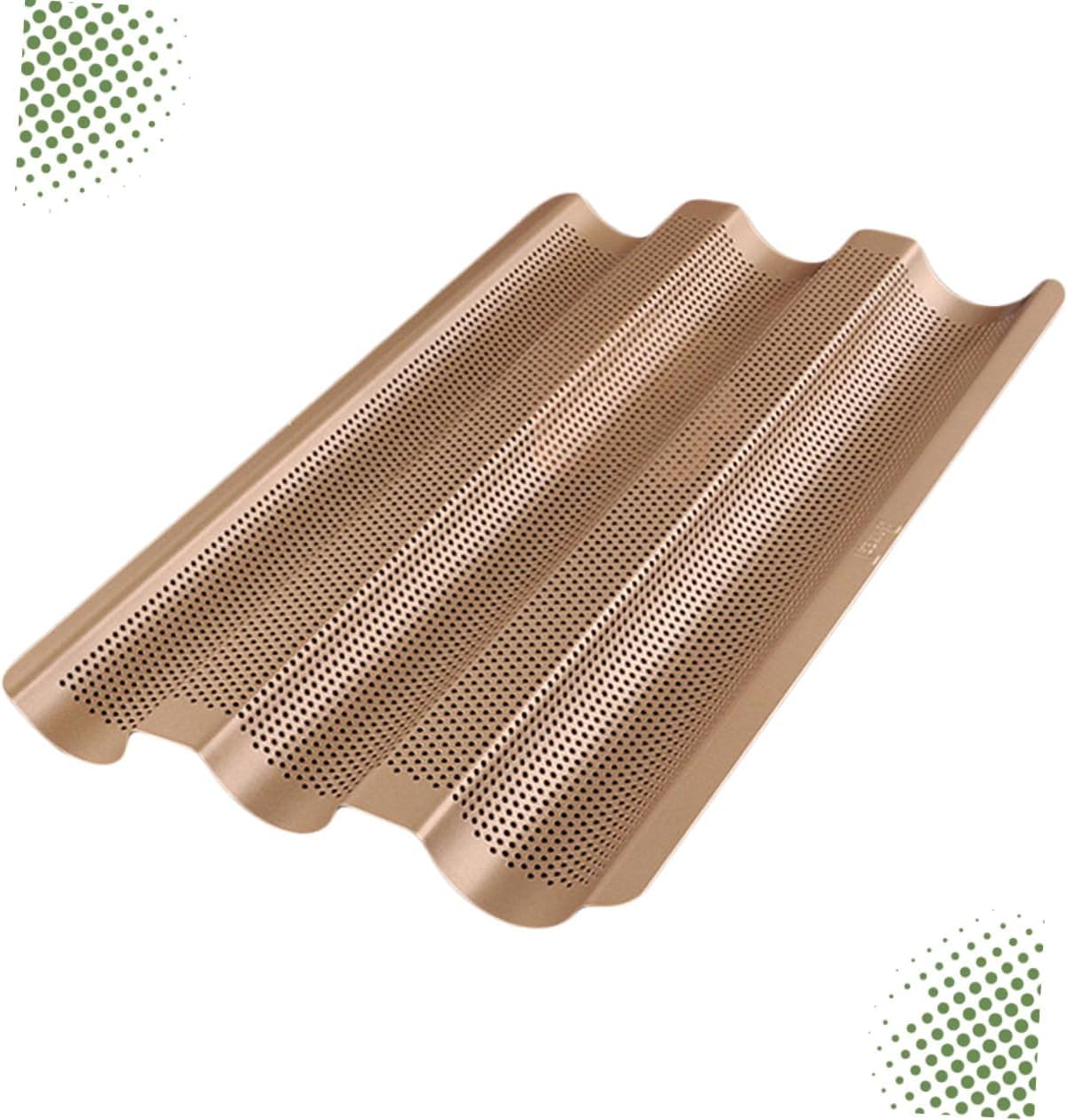 TOYANDONA Nonstick French Bread Pan Heavy Steel Baking Tray for Oven Use Stainless Steel with Fast Heat Conduction Acid Light Gold Bread Baking Tool