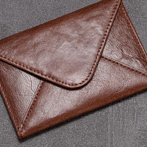HISCOW Envelope Business Card Case with Magnet Closure - Italian Calfskin (Coffee Vegetable-Tanned Leather) by HISCOW - Image 5