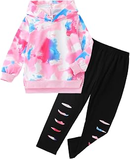 Kid Girls Clothes - Girls Outfits Tie Dye Tops and Leggings Pants 2 Piece Spring Clothes Set