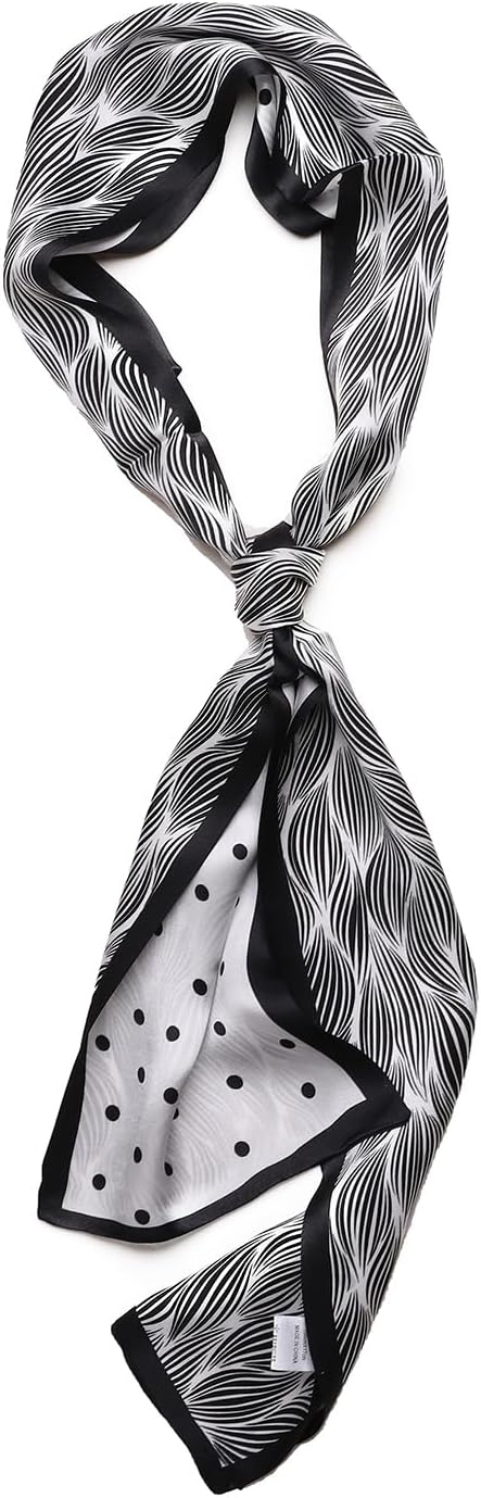 Women's 100% Pure Mulberry Silk Scarf Double Sided Rectangle Tie Head Neck Waist Strip