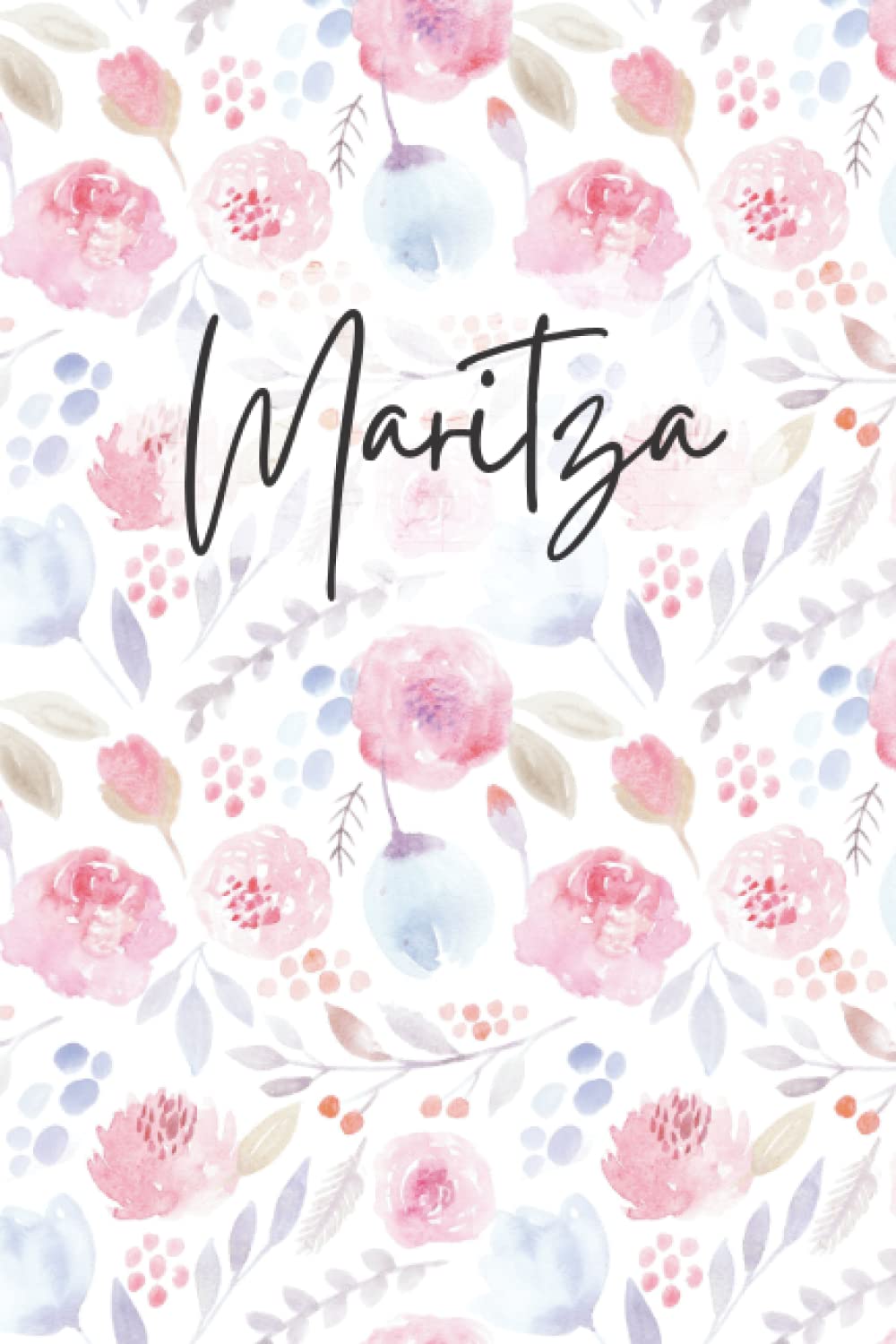 Maritza Notebook: Floral Maritza Journal, flowery Pattern Notepad, Maritza Diary Lined Paper, 6 X 9 Inch, 120 Pages