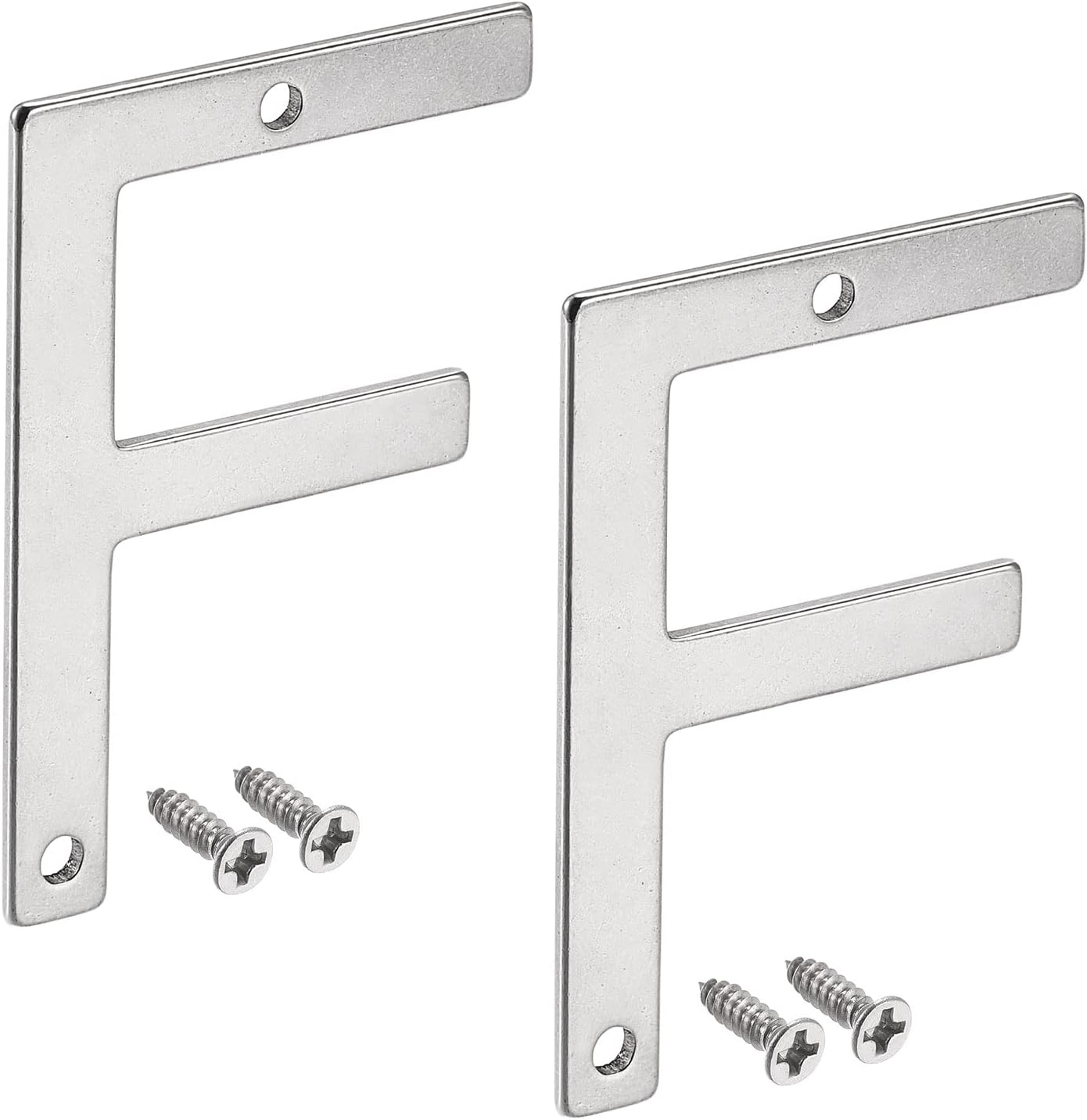 uxcell Stainless Steel House Letter, 2.76 Inch Letter F for Mailbox Hotel Address Door Sign, Polishing, 2 Pcs