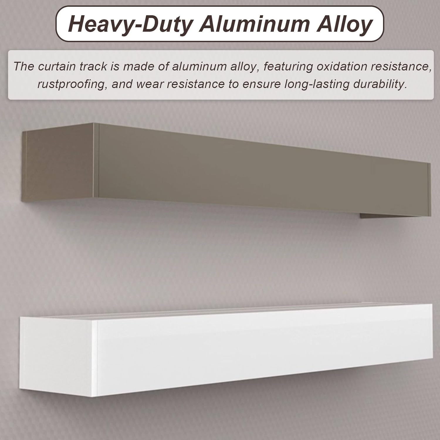 Light-blocking Curtain Pelmet Panel without Track, Aluminum Curtain Track Pelmet Box, Decorative Windows Box Valances for Living Room Bedroom(Wall Mounted,4ft/121.9cm)